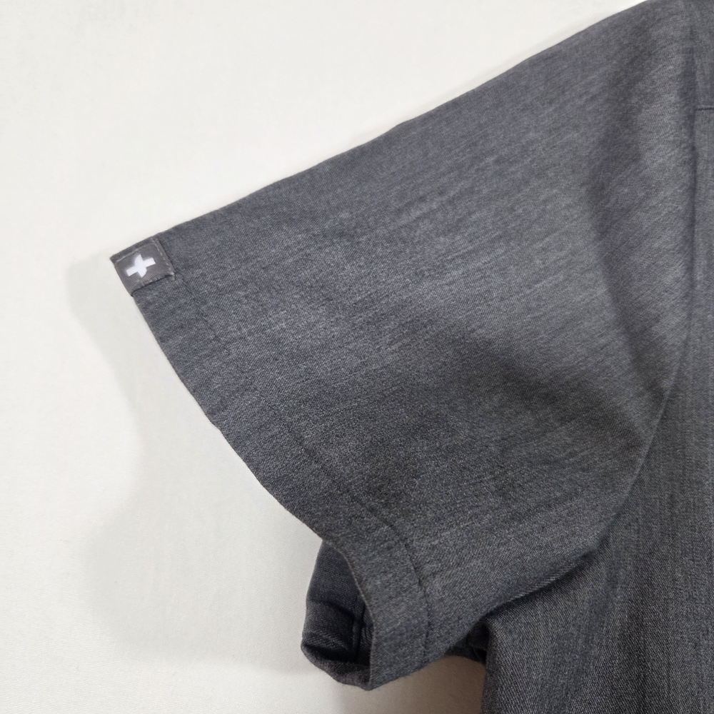 Figs Scrubs Top Gray V-Neck Top Short Sleeve Nurse Top Charcoal - Picture 4 of 9